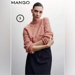 Mango, Women's Jacquard knitted sweater - Pink. Size: S. NWT
